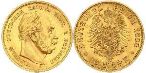 10 Mark Königreich Preußen (1701-1918) Gold Wilhelm I, German Emperor (1797-1888)