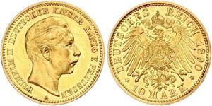 10 Mark Königreich Preußen (1701-1918) Gold Wilhelm II, German Emperor (1859-1941)