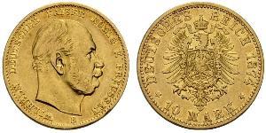 10 Mark Königreich Preußen (1701-1918) Gold Wilhelm I, German Emperor (1797-1888)