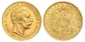 10 Mark Königreich Preußen (1701-1918) Gold Wilhelm II, German Emperor (1859-1941)