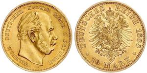 10 Mark Königreich Preußen (1701-1918) Gold Wilhelm I, German Emperor (1797-1888)