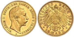 10 Mark Königreich Preußen (1701-1918) Gold Wilhelm II, German Emperor (1859-1941)