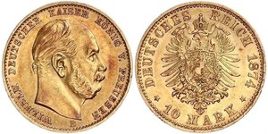 10 Mark Königreich Preußen (1701-1918) Gold Wilhelm I, German Emperor (1797-1888)