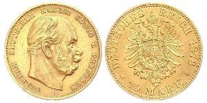 10 Mark Königreich Preußen (1701-1918) Gold Wilhelm I, German Emperor (1797-1888)
