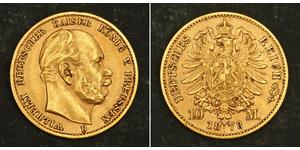 10 Mark Königreich Preußen (1701-1918) Gold Wilhelm I, German Emperor (1797-1888)