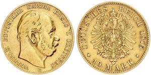 10 Mark Königreich Preußen (1701-1918) Gold Wilhelm I, German Emperor (1797-1888)