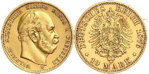 10 Mark Königreich Preußen (1701-1918) Gold Wilhelm I, German Emperor (1797-1888)