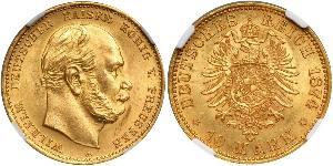 10 Mark Königreich Preußen (1701-1918) Gold Wilhelm I, German Emperor (1797-1888)