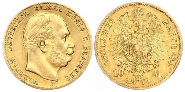 10 Mark Königreich Preußen (1701-1918) Gold Wilhelm I, German Emperor (1797-1888)