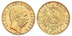 10 Mark Königreich Sachsen (1806 - 1918) Gold Albert (Sachsen)