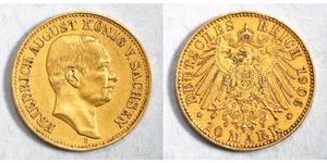 10 Mark Königreich Sachsen (1806 - 1918) Gold Friedrich August III. (Sachsen) (1865-1932)