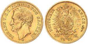 10 Mark Königreich Sachsen (1806 - 1918) Gold 