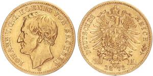 10 Mark Königreich Sachsen (1806 - 1918) Gold 