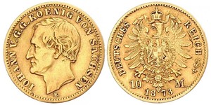 10 Mark Königreich Sachsen (1806 - 1918) Gold 