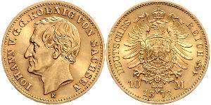 10 Mark Königreich Sachsen (1806 - 1918) Gold 