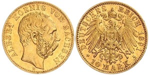 10 Mark Königreich Sachsen (1806 - 1918) Gold Albert (Sachsen)