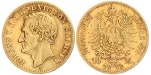 10 Mark Königreich Sachsen (1806 - 1918) Gold 