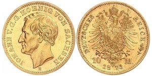 10 Mark Königreich Sachsen (1806 - 1918) Gold 