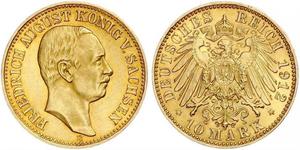 10 Mark Königreich Sachsen (1806 - 1918) Gold Friedrich August III. (Sachsen) (1865-1932)