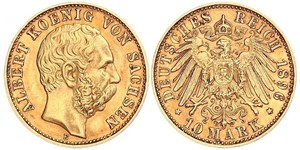 10 Mark Königreich Sachsen (1806 - 1918) Gold Albert (Sachsen)