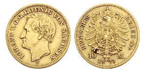 10 Mark Königreich Sachsen (1806 - 1918) Gold 