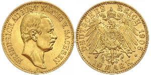 10 Mark Königreich Sachsen (1806 - 1918) Gold Friedrich August III. (Sachsen) (1865-1932)