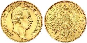 10 Mark Königreich Sachsen (1806 - 1918) Gold Friedrich August III. (Sachsen) (1865-1932)