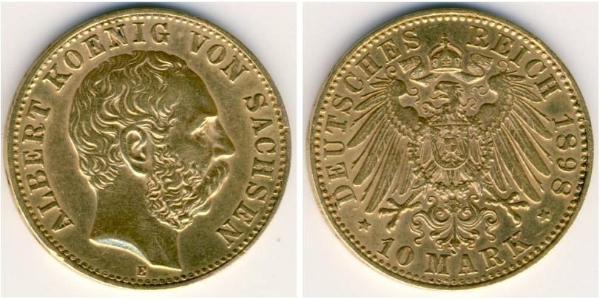 10 Mark Königreich Sachsen (1806 - 1918) Gold Albert (Sachsen)