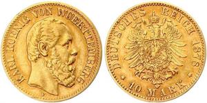 10 Mark Königreich Württemberg (1806-1918) Gold Karl (Württemberg)