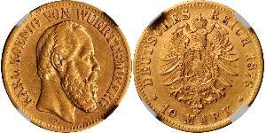 10 Mark Königreich Württemberg (1806-1918) Gold Karl (Württemberg)