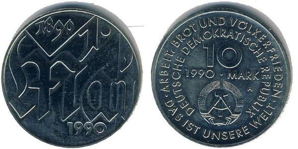 10 Mark Deutsche Demokratische Republik (1949-1990) Kupfer/Zink/Nickel 