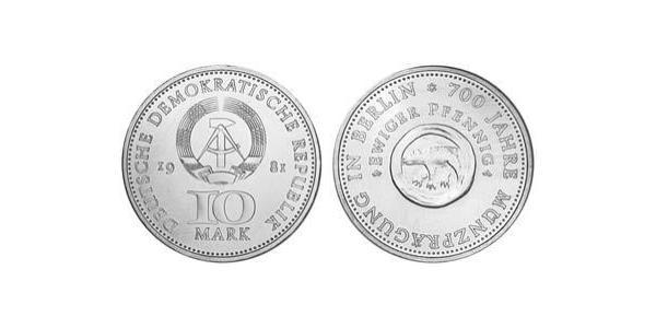 10 Mark República Democrática Alemana (1949-1990) Níquel/Cobre 