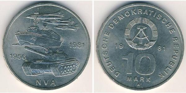 10 Mark República Democrática Alemana (1949-1990) Níquel/Cobre 