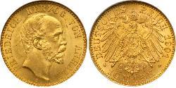 10 Mark Anhalt-Dessau (1603 -1863) Or Frederick I, Duke of Anhalt (1831-1904)