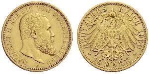 10 Mark Empire allemand (1871-1918) Or Wilhelm II, German Emperor (1859-1941)