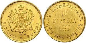 10 Mark Finlande (1917 - ) / Empire russe (1720-1917) Or Alexandre III (1845 -1894)