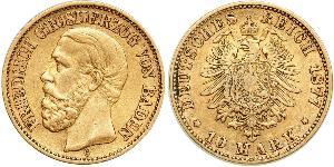10 Mark Grand-duché de Bade (1806-1918) Or Frédéric Ier de Bade (1826-1907) (1826 - 1907)