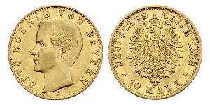 10 Mark Royaume de Bavière (1806 - 1918) Or Othon Ier de Bavière(1848 – 1916)