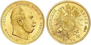 10 Mark Royaume de Prusse (1701-1918) Or Wilhelm I, German Emperor (1797-1888)