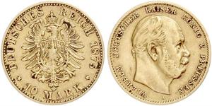 10 Mark Royaume de Prusse (1701-1918) Or Wilhelm I, German Emperor (1797-1888)