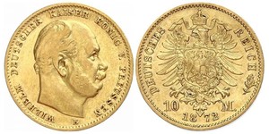 10 Mark Royaume de Prusse (1701-1918) Or Wilhelm I, German Emperor (1797-1888)