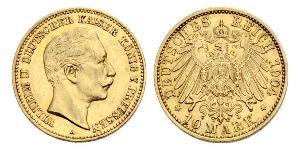 10 Mark Royaume de Prusse (1701-1918) Or Wilhelm II, German Emperor (1859-1941)