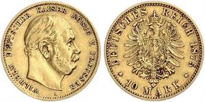 10 Mark Royaume de Prusse (1701-1918) Or Wilhelm I, German Emperor (1797-1888)