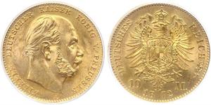 10 Mark Royaume de Prusse (1701-1918) Or Wilhelm I, German Emperor (1797-1888)