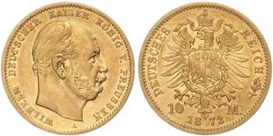 10 Mark Royaume de Prusse (1701-1918) Or Wilhelm I, German Emperor (1797-1888)