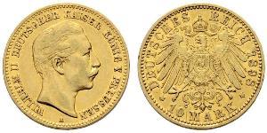 10 Mark Royaume de Prusse (1701-1918) Or Wilhelm II, German Emperor (1859-1941)