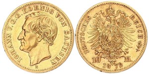 10 Mark Royaume de Saxe (1806 - 1918) Or 