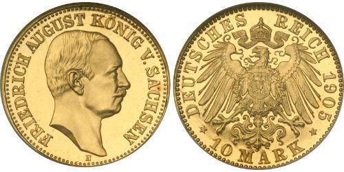 10 Mark Royaume de Saxe (1806 - 1918) Or Frédéric-Auguste III de Saxe (1865-1932)