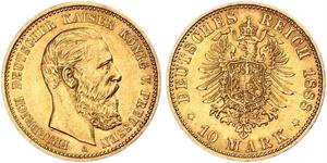 10 Mark Royaume de Wurtemberg (1806-1918) Or Charles Ier de Wurtemberg