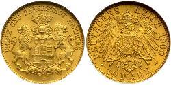 10 Mark Amburgo Oro 